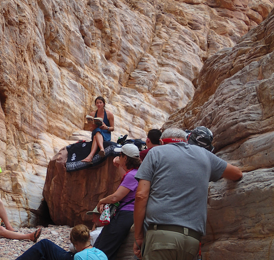 teaching in a side canyon