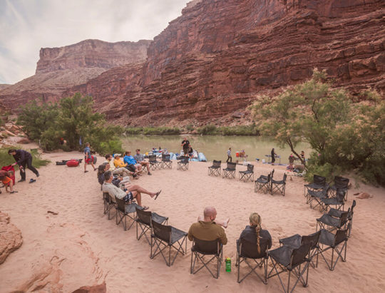 Camp along the Colorado River.
