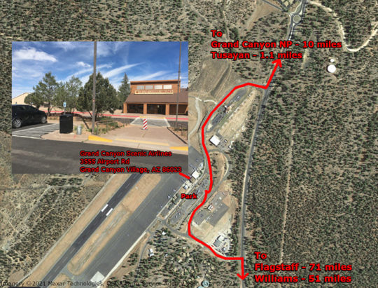 Grand Canyon Airport Map
