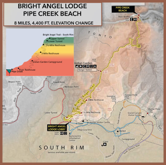 Bright Angel Trail map