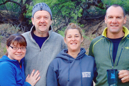 Group of people wearing warm clothes.