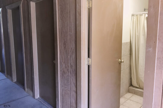 Bathroom at the Bar 10 Ranch.