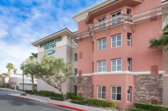 Outside of the Homewood Suites in Henerson, Nevada