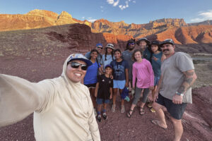 Selfie of a group overlooking the Unkar Delta.