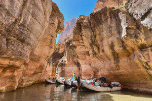 Oar boats at the mouth of Havasu Creek.