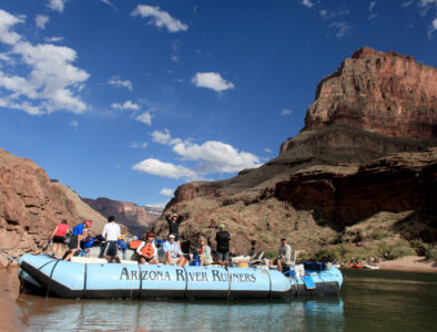 Motor boat in flat water