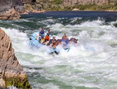 Motor boat in Lava Falls