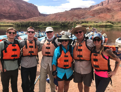 Guests wearing life jackets.