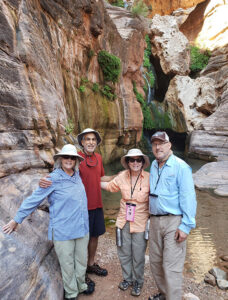 Guests wearing river clothes