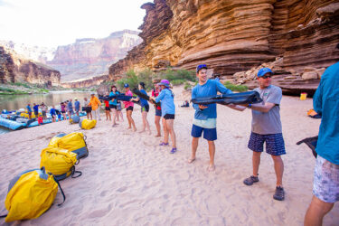 Unloading a motor boat