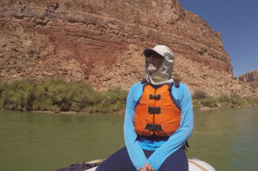 Person wearing a sun hat