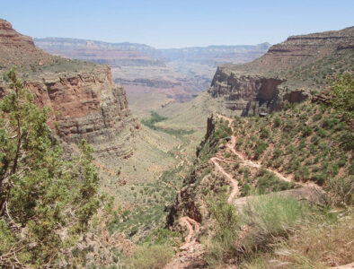 Overview of Bright Angel Trail from South Rim