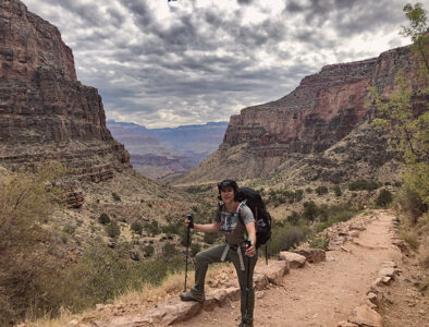 Young hiker on Bright Angel Trail