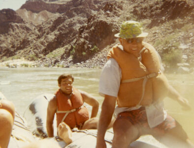 Hanging on in a rapid