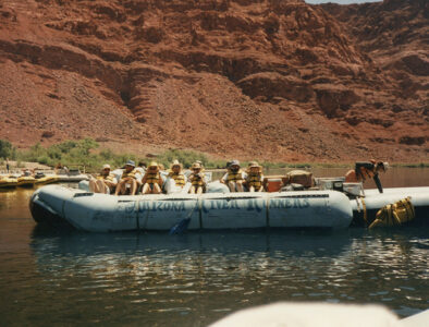Arizona River Runners motor boat at lees ferry