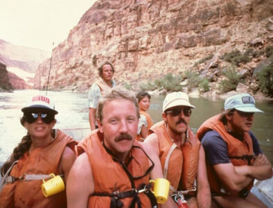 Sitting on motor boat