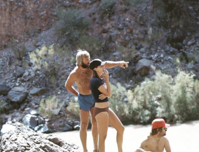 ARR owner Bruce seen scouting a rapid in the 1970's. Bruce Winter scouting a rapid in Grand Canyon