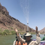 Spraying water on hot guests