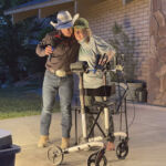 A person with a walker at the Bar 10 Ranch