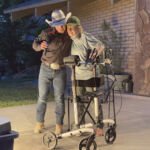 A person with a walker at the Bar 10 Ranch