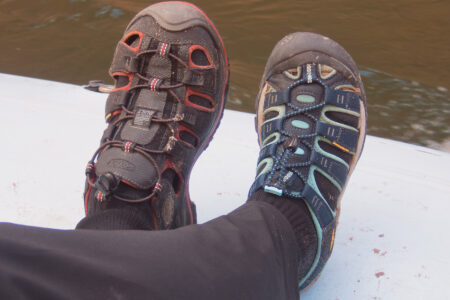 Two different types of river sandals