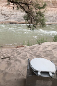 A groover bathroom system in Grand Canyon.