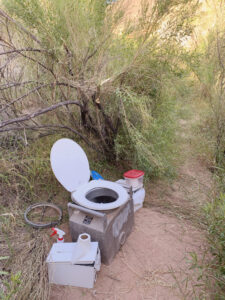 A groover bathroom system in Grand Canyon.