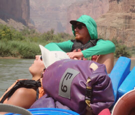 A day dry bag on a boat.