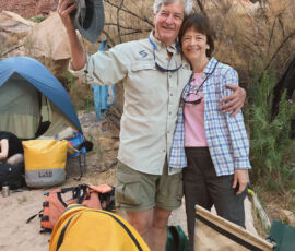 A couple with a dry bag.
